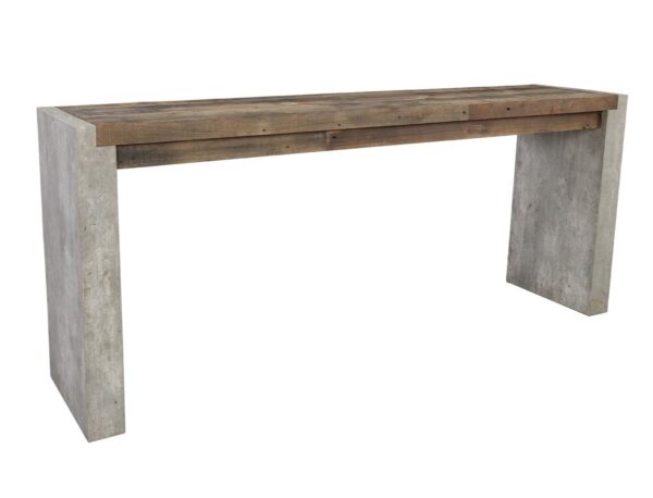 Wood and concrete console table