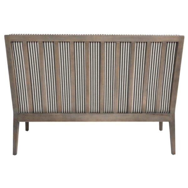 54 inches Grey Oak Settee with Striped Cushion view of the back