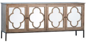 82” Clover Sideboard Cabinet with 4 Pane Clover Mirror Insert