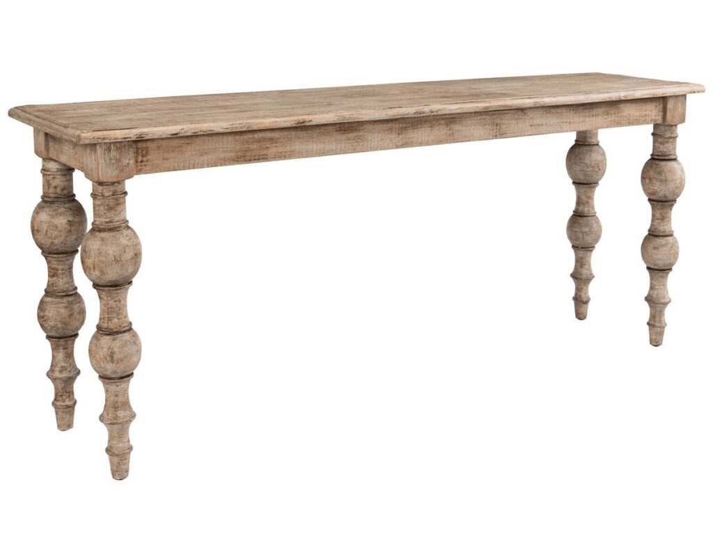 72″ Pine Console Table with Turned Legs