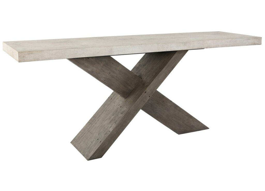 72″ Concrete Laminate and Wood Console Table
