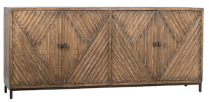 83” Bally Reclaimed Wood and Iron Base Sideboard