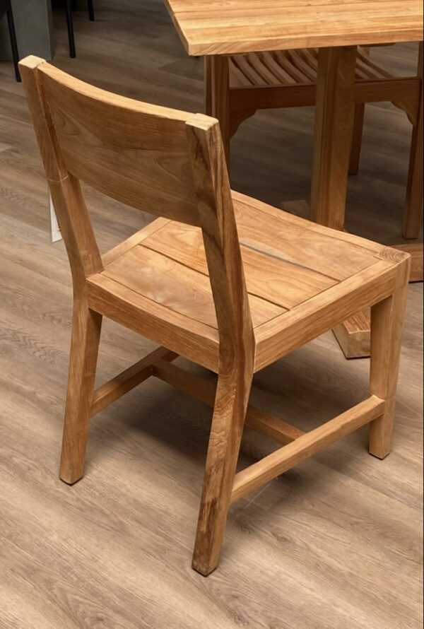 teak dining chair back view