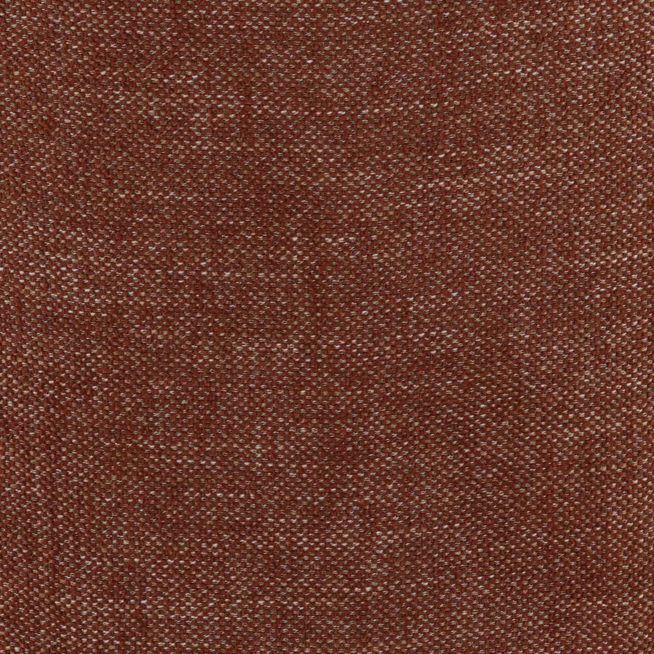 A modern, fully upholstered accent or dining chair in a textured rust-brown fabric, featuring a curved barrel back and thick, integrated legs. Detail fabric