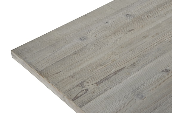 Light grey pine dining table 94" detail