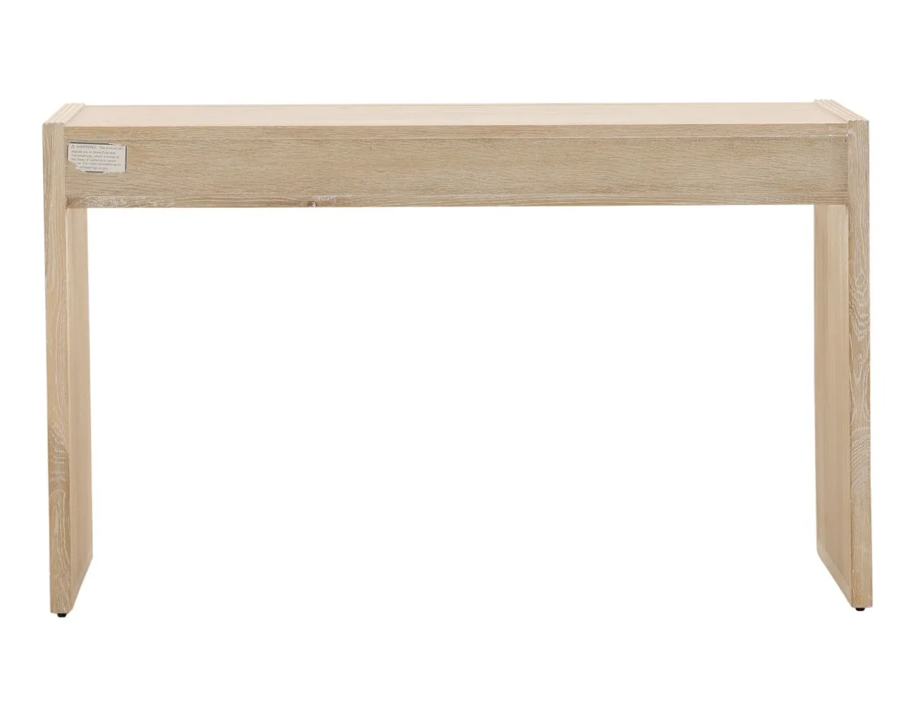 The Isla Desk is crafted from solid oak wood with a beautiful light natural finish. Featuring reeded details and three drawers, it's perfect for a home office or vanity, back view