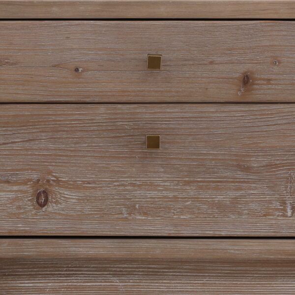 Modern console table with drawers, close up