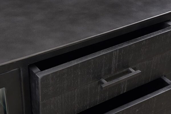 black sideboard drawers detail
