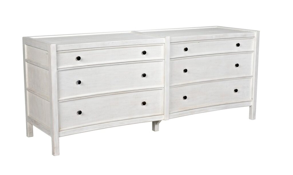 Hampton 6 Drawer Dresser, White Wash