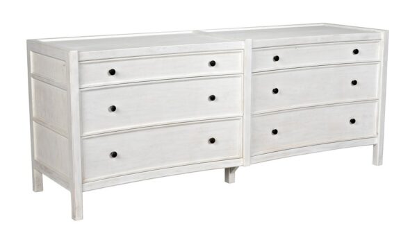 White wash Hampton 6 Drawer Dresser