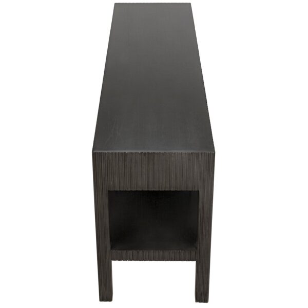 Conrad Console table with drawers view of the top