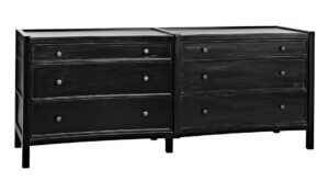 Hampton 6 Drawer Dresser, Hand Rubbed Black