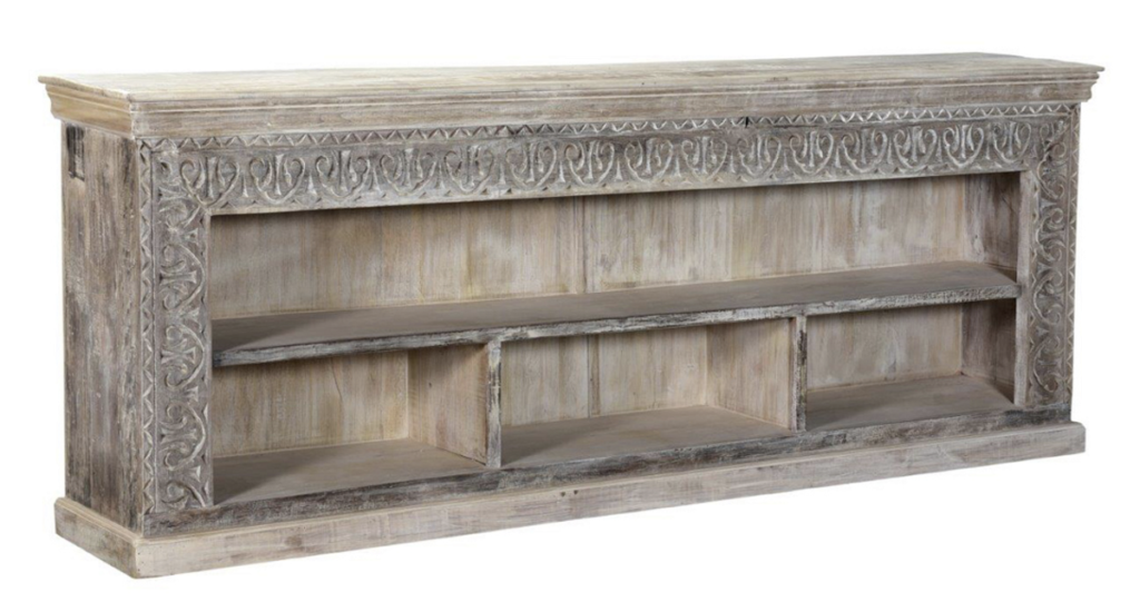 Reclaimed Carved Open Cabinet