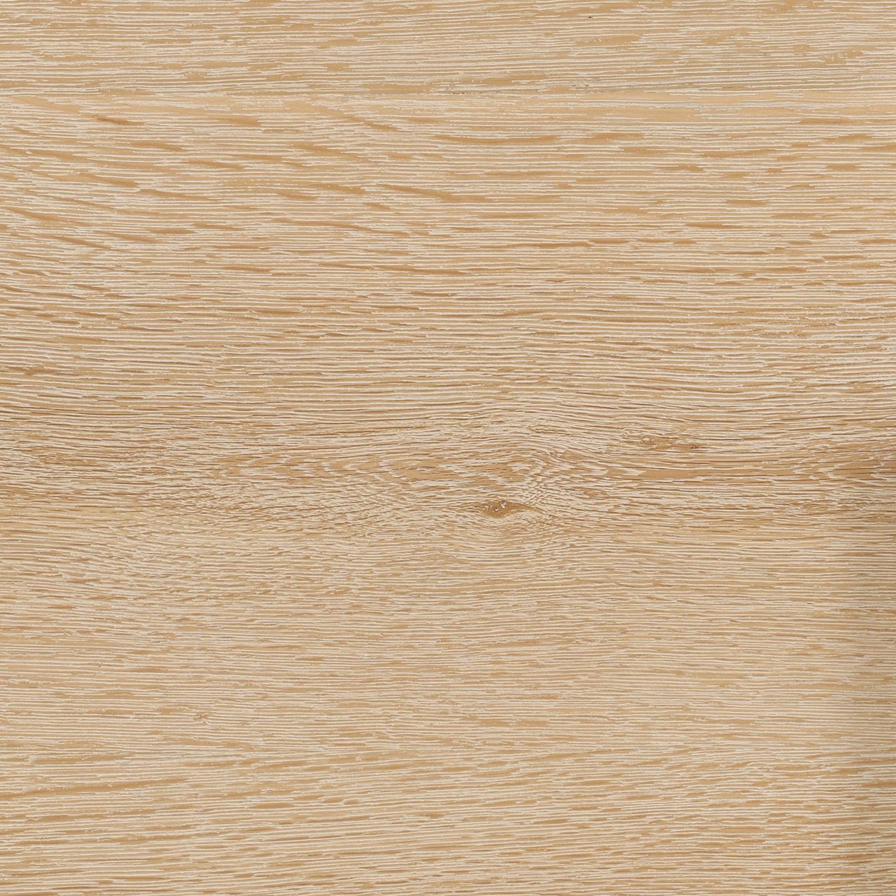 Four door light wood contemporary cabinet with metal handles and shelf inside, detail view