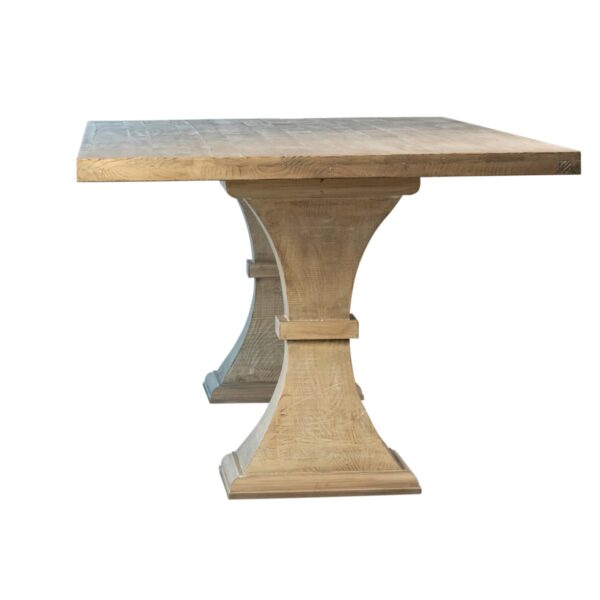 106" light brown dining table, profile view