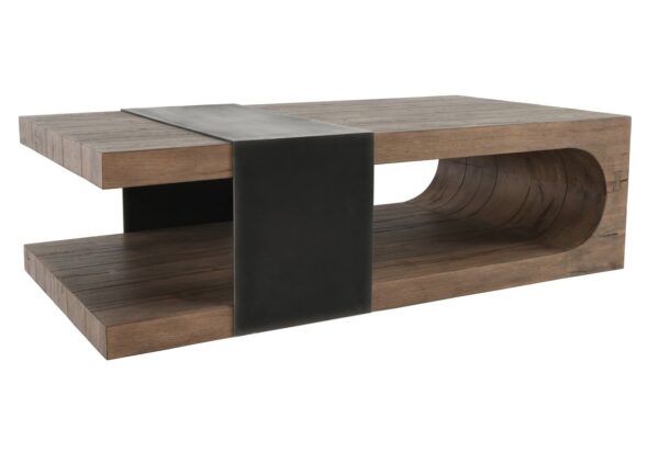 Reclaimed oak and steel coffee table