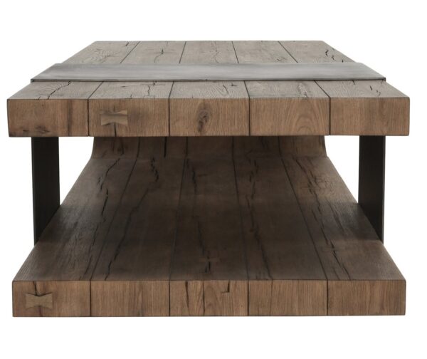 Reclaimed oak and steel coffee table, profile
