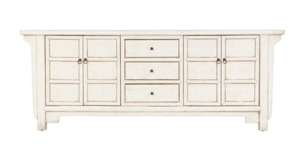 antique white sideboard with doors and drawers, front