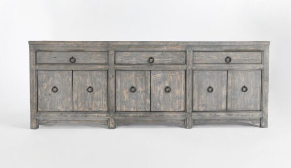 Asian style large sideboard in greyish blue , front view
