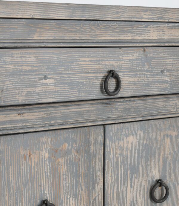 Asian style large sideboard in greyish blue, detail