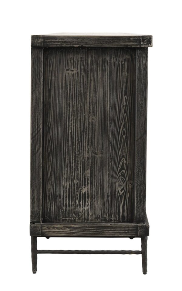 Large sideboard with panel doors in charcoal finish, profile
