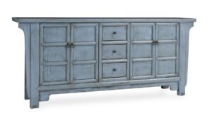 Antique Blue Asian Style Sideboard