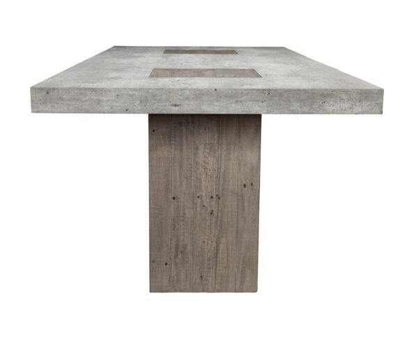 Reclaimed pine and concrete laminate dining table, profile