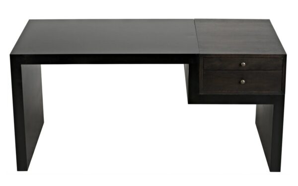 Black home desk with drawers by Noir, top