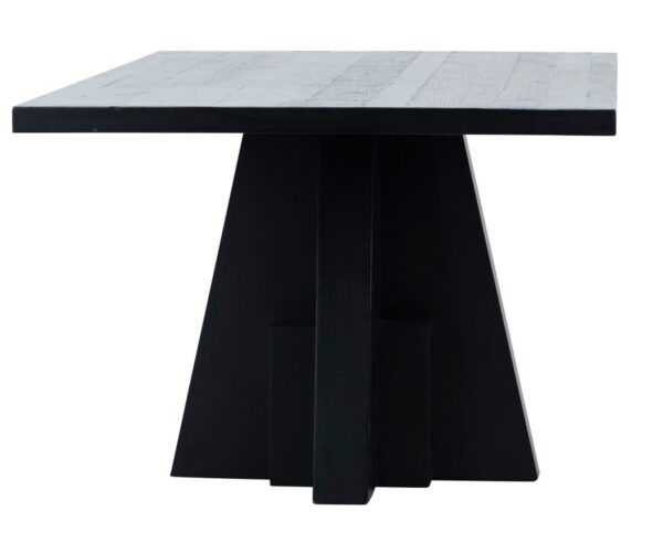 Black pedestal dining table, profile