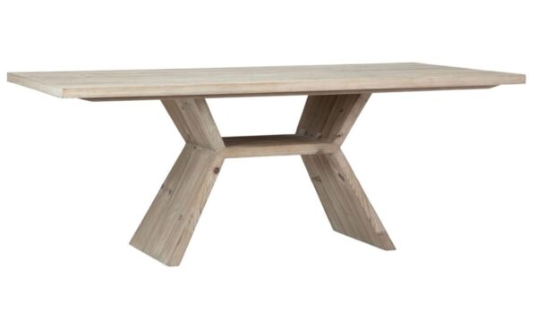 Large pine wood dining table with light finish