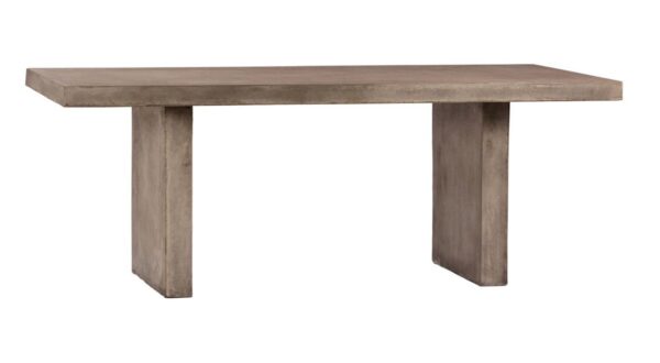 Light concrete dining table for outdoor use