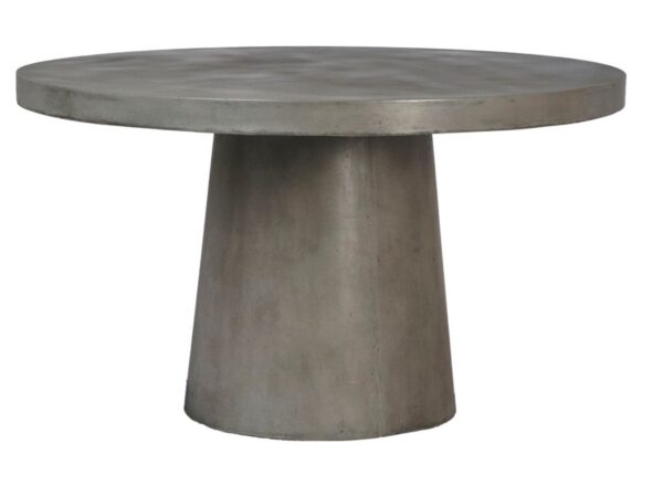 Round concrete dining table for outdoor use