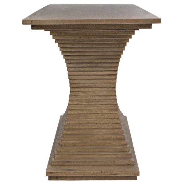 Noir Cambio console table in light walnut finish, profile