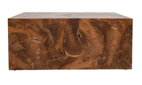 Dark brown square coffee table, front
