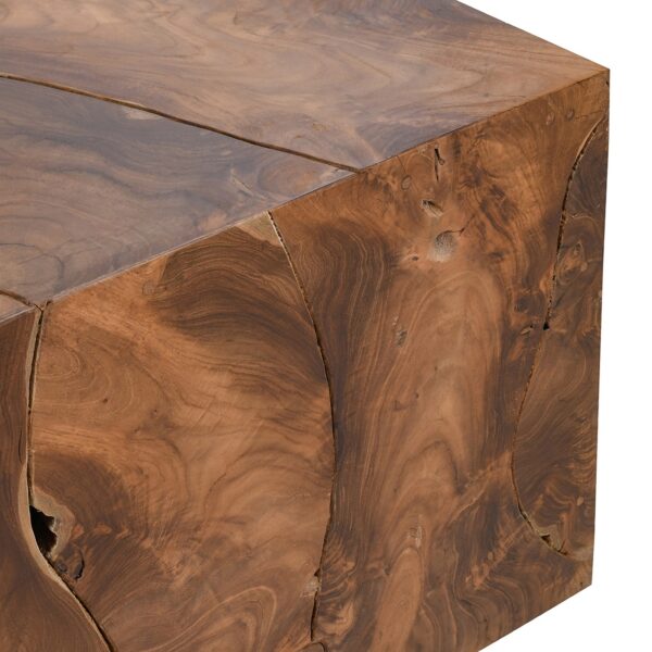 Dark brown square coffee table, detail