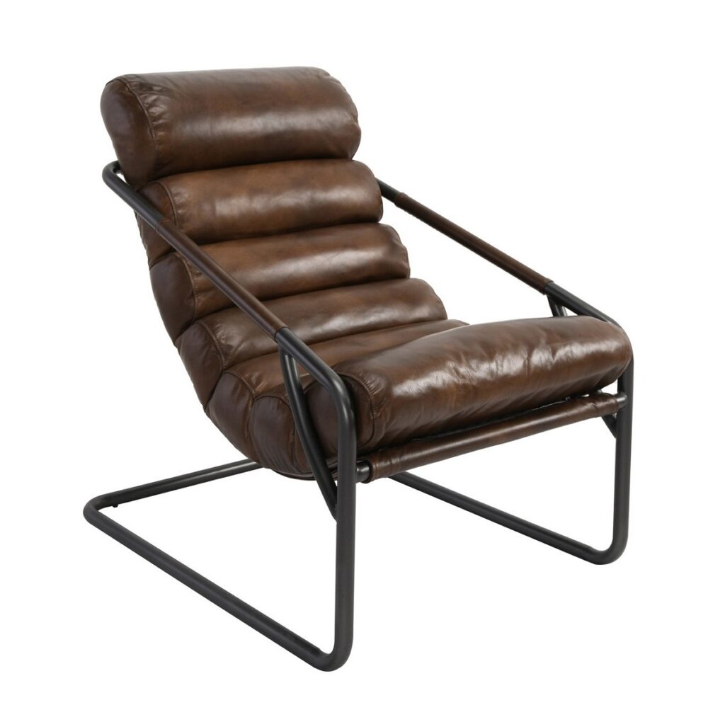 Brown Leather Accent Chair