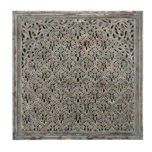 Large wood carved panel wall art