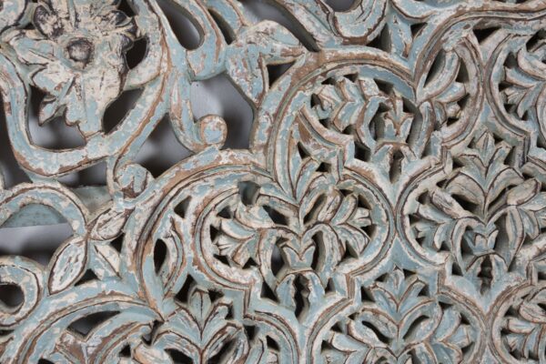 Large wood carved panel wall art, detail