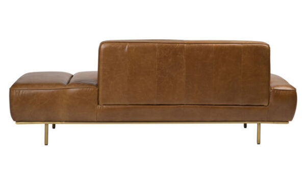 Caramel leather daybed with back, back