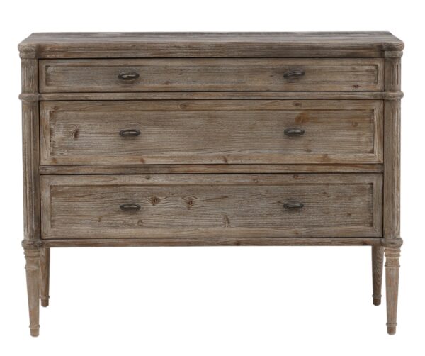 Rustic, small dresser with 3 drawers, front