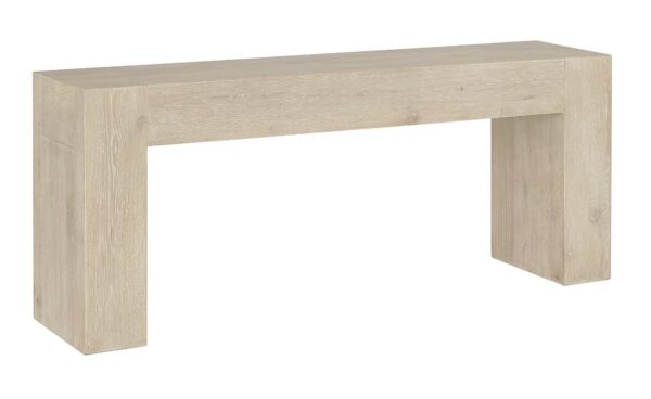 72" white oak console table with straight lines