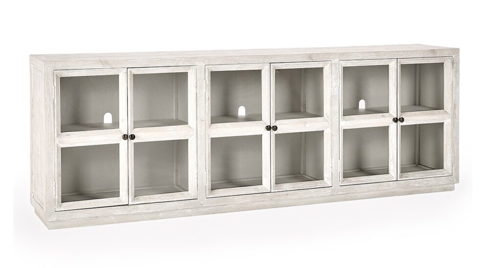 102″  Selma Reclaimed Wood and Glass Sideboard