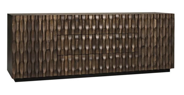 Carved dark walnut sideboard with drawers and cupboards