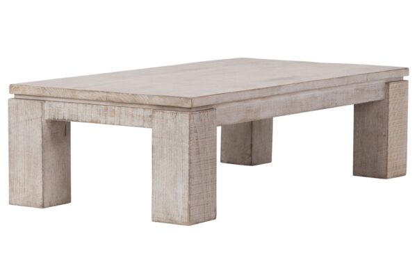 Rectangular wood coffee table with light finish