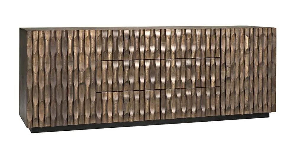 Carved dark walnut sideboard with drawers and cupboards