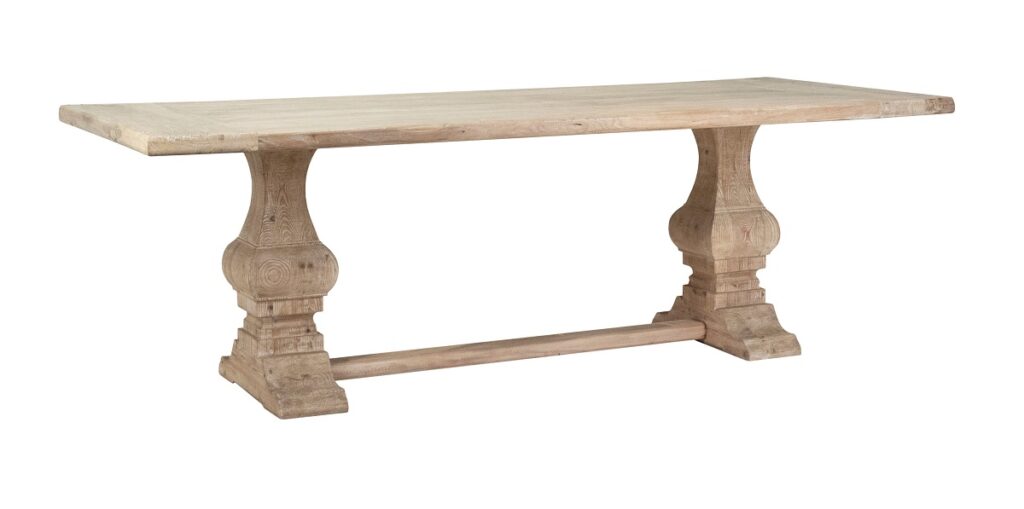 94″ Natural Wood Trestle Dining Table