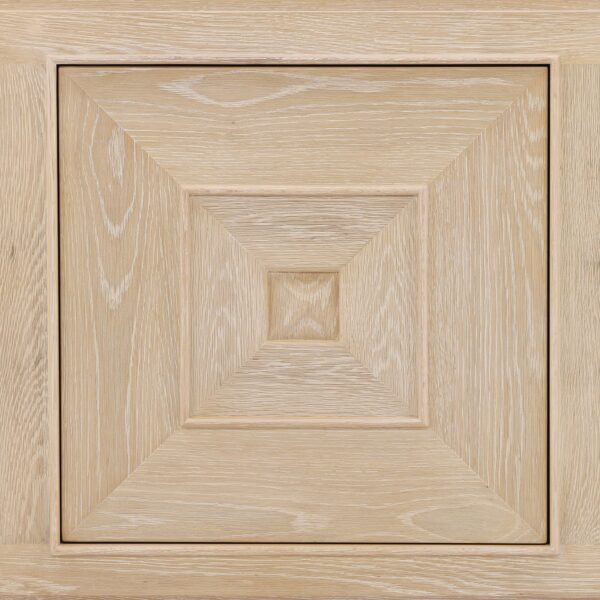 Light Natural Oak Wood Sideboard with 3 doors, close up