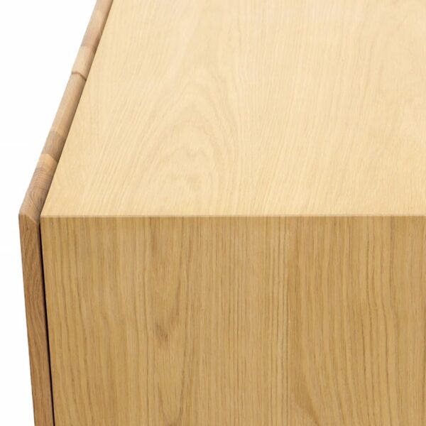 Light color oak sideboard with doors and drawers, detail