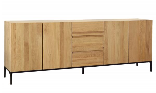 Light color oak sideboard with doors and drawers
