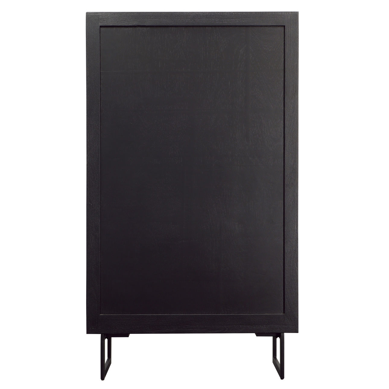 Matte Black Tall Cabinet with Glass Doors - Terra Nova Designs